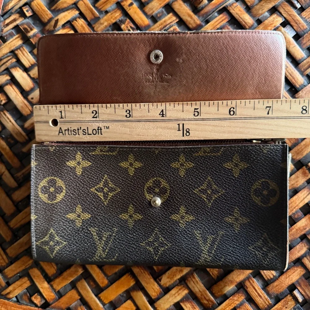 Louis Vuitton Vintage Brown Monogram Long Wallet Classic Designer OS Old Money